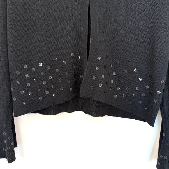 Vintage Y2K Black Sequin Cardigan by C.M.I. – Women’s Size L - Picture 4 of 16